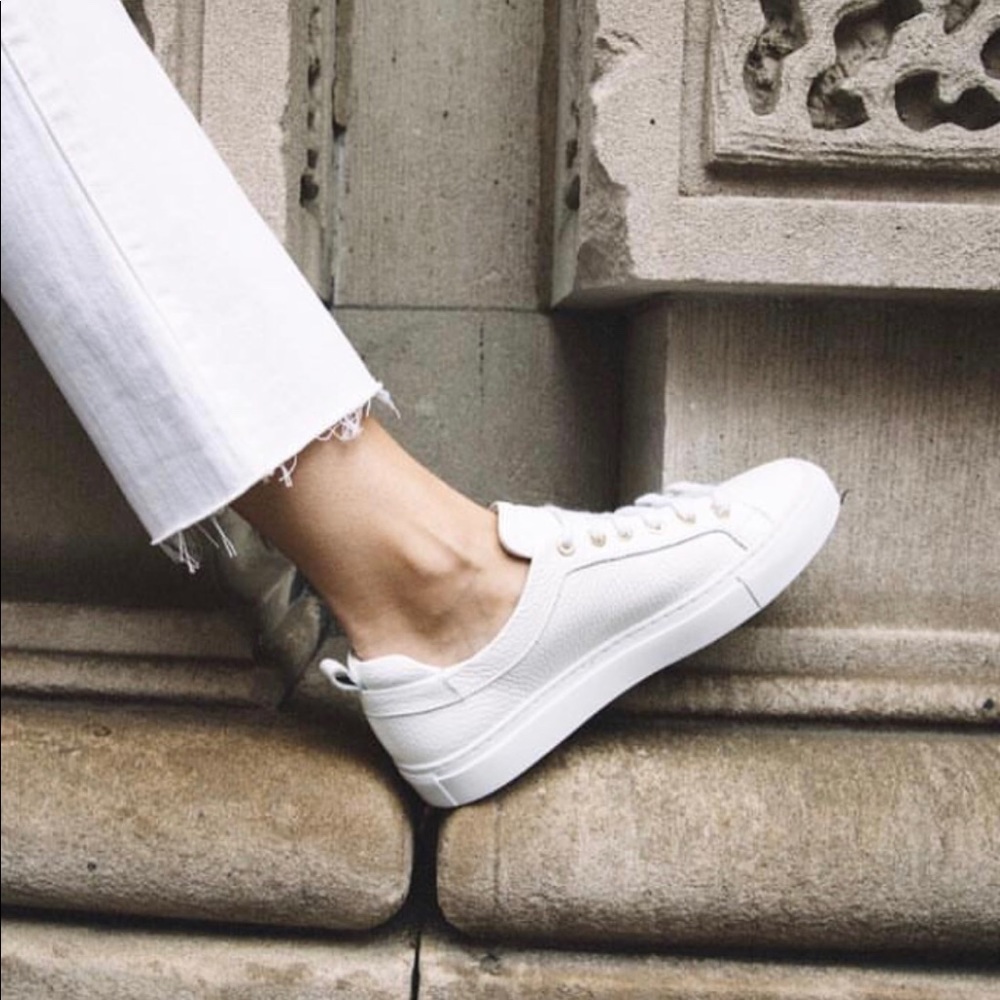 M.GEMI Italian white leather sneakers